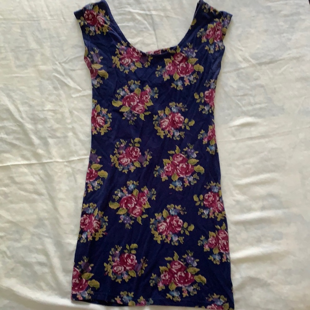 Open Back Floral Bodycon Dress